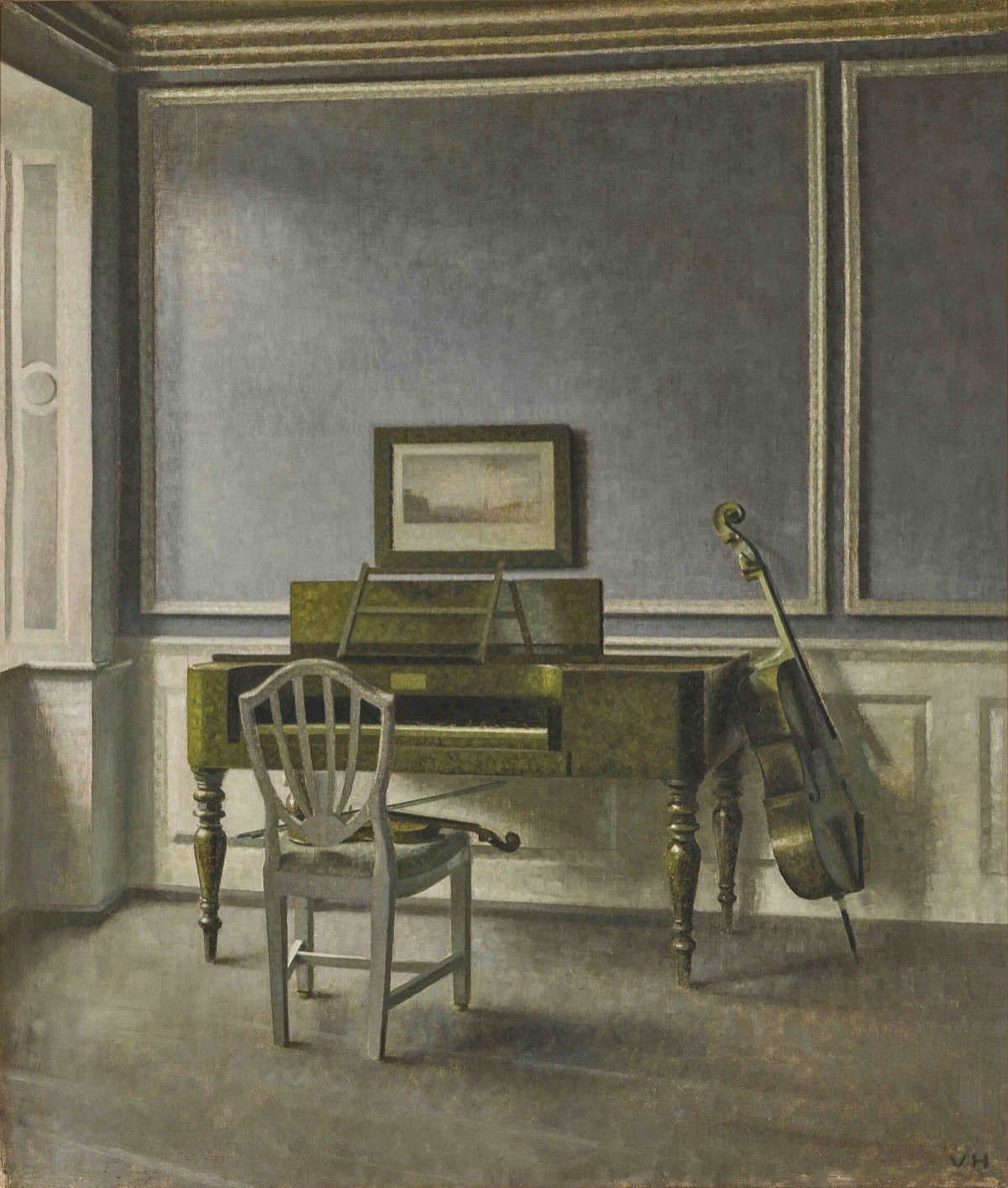 Vilhelm Hammershøi, Interior. The Music Room, Strandgade 30, 1907