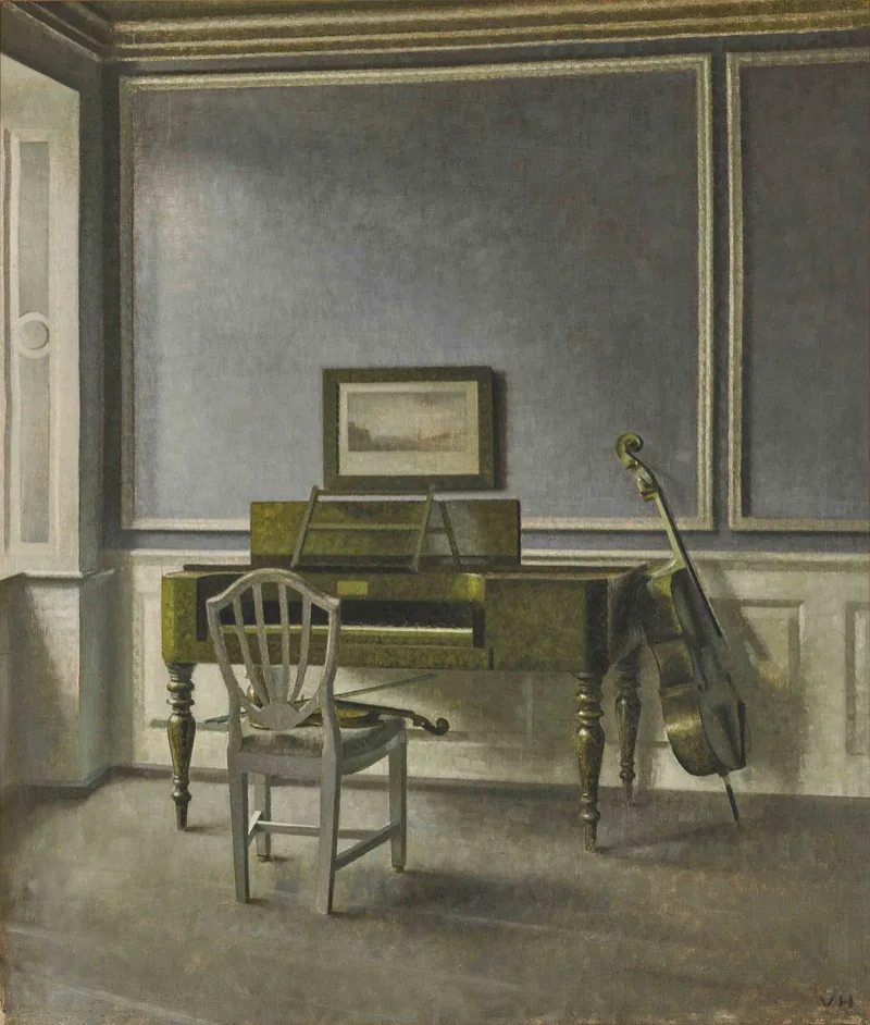 Vilhelm Hammershøi, Interior. The Music Room, Strandgade 30, 1907
